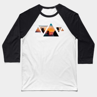 Triangular Landscape · Sunset Baseball T-Shirt